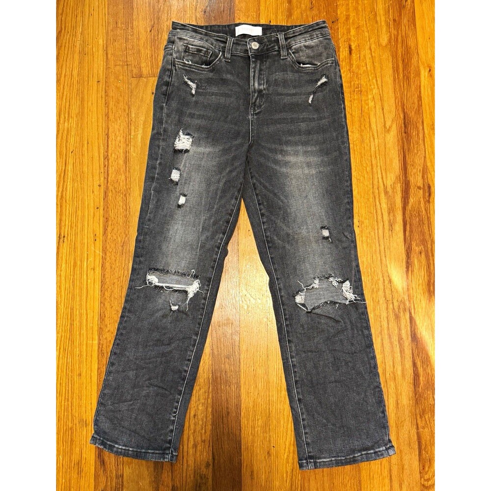 VERVET Blue Women's Jeans Size 29 Black Distressed Ripped Stretch Denim Straight